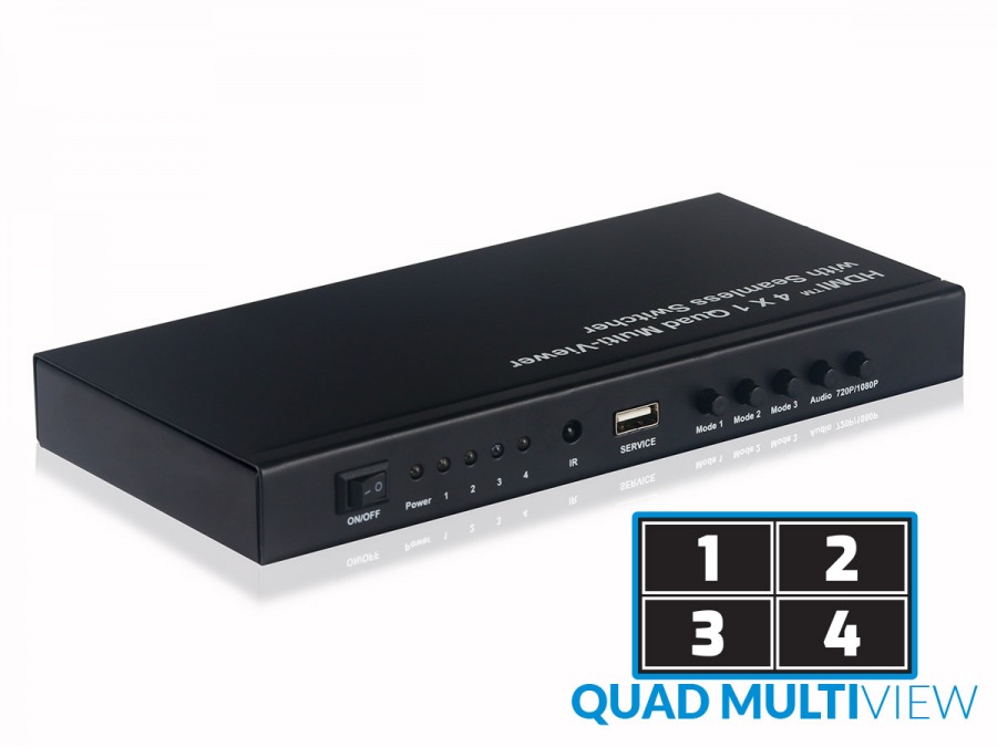 HDMI سوئیچ 4 پورت کواد مالتی ویور وی نت