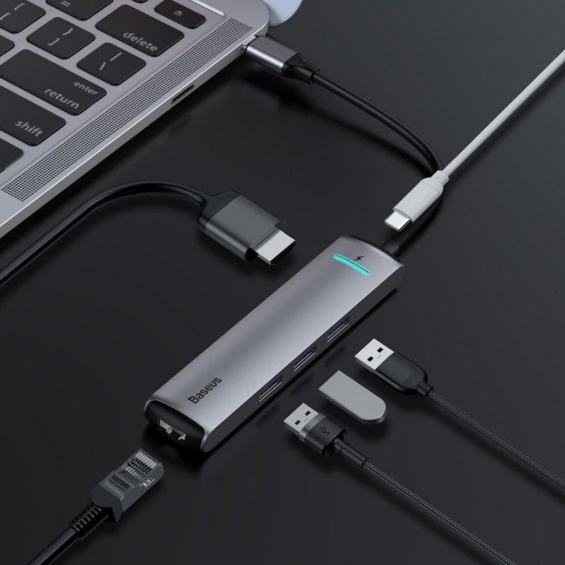 هاب 6 پورت USB-C باسئوس مدل Baseus CAHUB-J0G