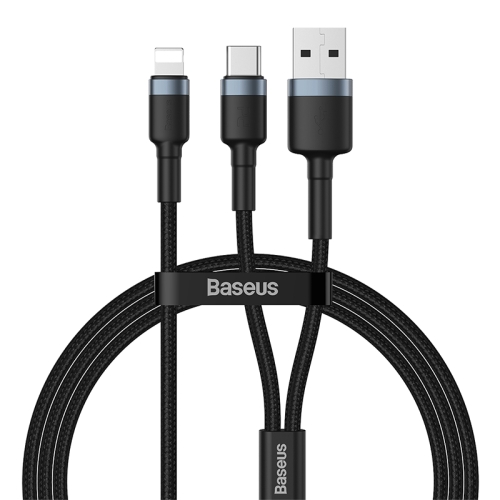 کابل لایتنینگ به Type C و USB باسئوس Baseus Cafule 2in1 PD CATKLF-ELG1