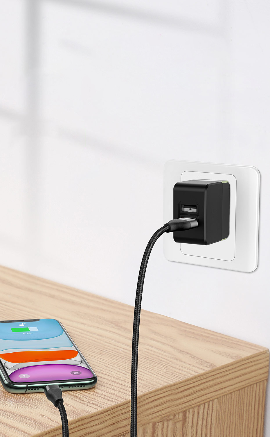 کابل Baseus از شارژ سریع با 18 وات پشتیبانی می کند، بنابراین می توانید گوشی هوشمند خود را سریع و ایمن شارژ کنید