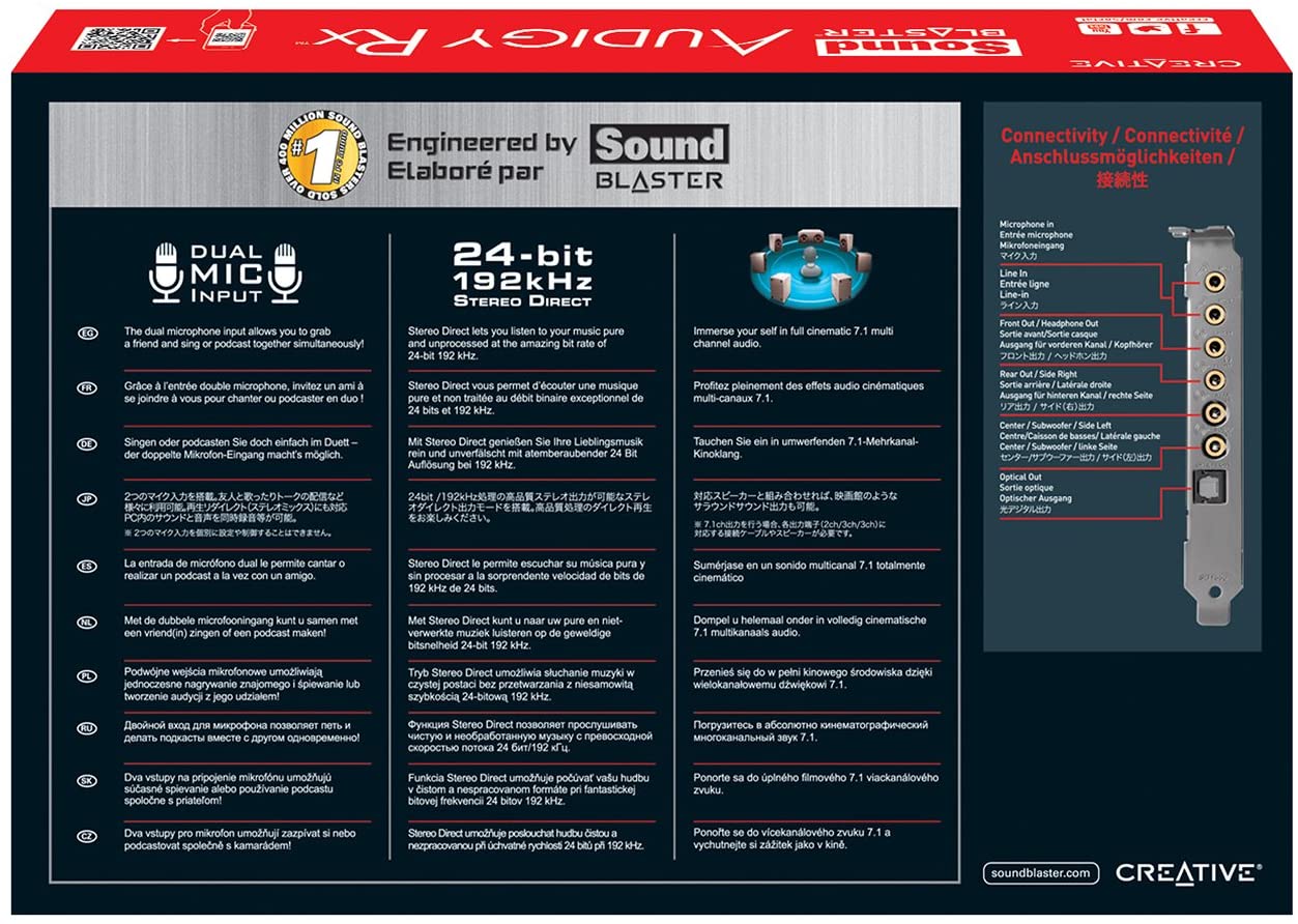 کنترل و تنظیم همه جانبه ی کارت صدای کریتو از طریق نرم افزار Sound Blaster Audigy Rx Control Panel که یک برنامه ی اختصاصی برای کامپیوترهای شخصی است صورت می گیرد