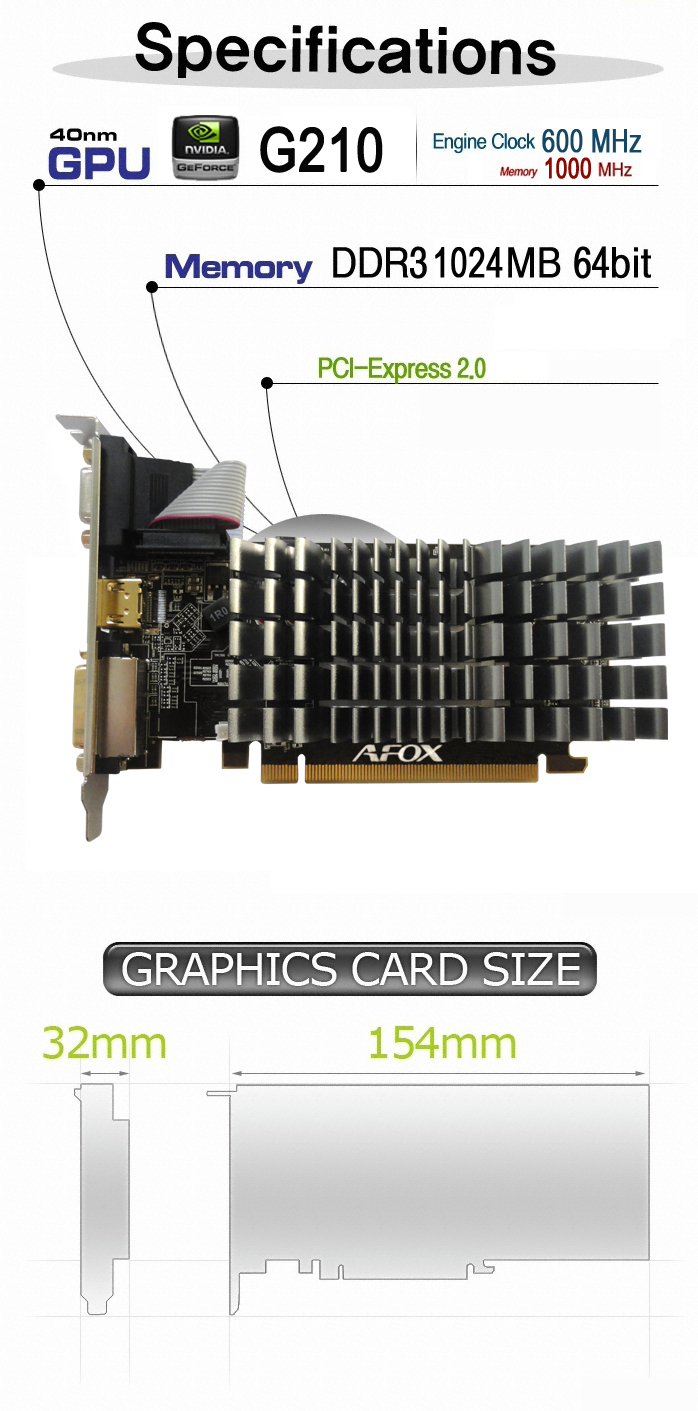 کارت گرافیک AFOX GeForce G210