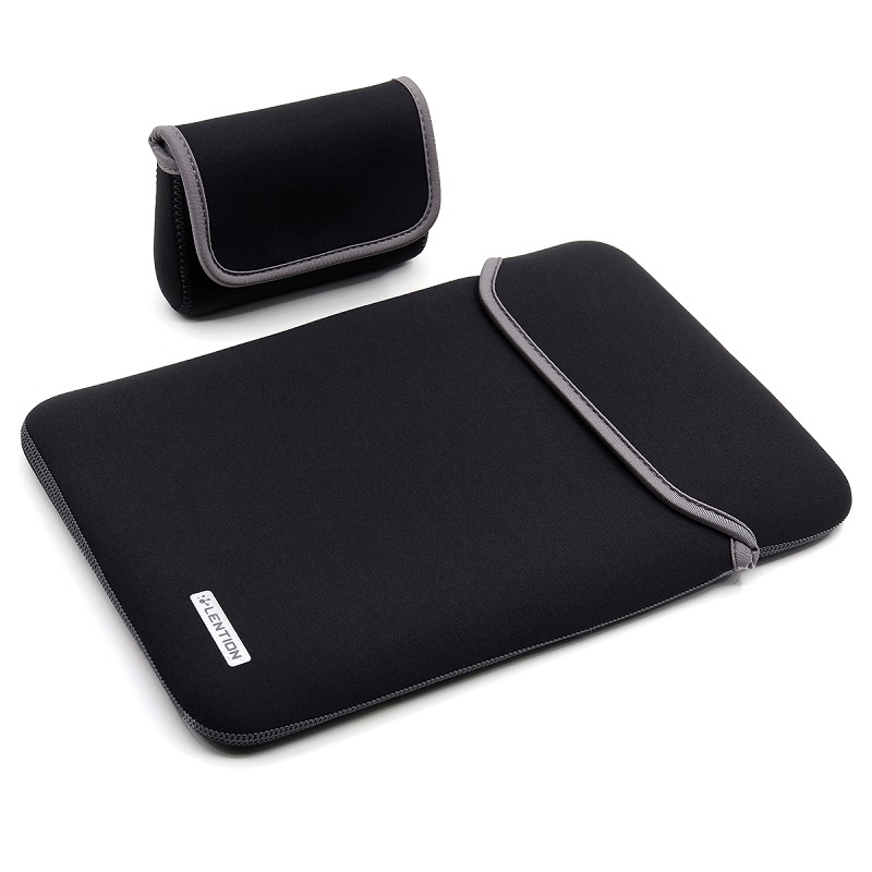 کیف ضد آب مدل NEOPRENE SLEEVE لنشن از طراحی بدون زیپ برخوردار است که علاوه بر راحتی دسترسی به دستگاه، عدم استفاده از لوازم فلزی چون زیپ در آن از ایجاد خط و خش توسط خود کیف نیز جلوگیری میکند. همینطور استفاده از جنس پارچه نئوپرم نرم که در برابر آب مقاوم است، نوید محافظت خوب در مقابل پاشش آب و گرد و غبار و حتی خراشیدگی را میدهد. کیف ضد آب LENTION  مدل NEOPRENE SLEEVE سری 15.6 و 16اینچ همچنین به همراه یک کیف کوچک ارائه می شود که بسیار مناسب قرار دادن لوازم و تجهیزات جانبی همچون ماوس و پاوربانک یا فلش مموری و شارژر و… است. این محصول کیف را میتوان داخل یک کوله پشتی بزرگتر هم جا داد.