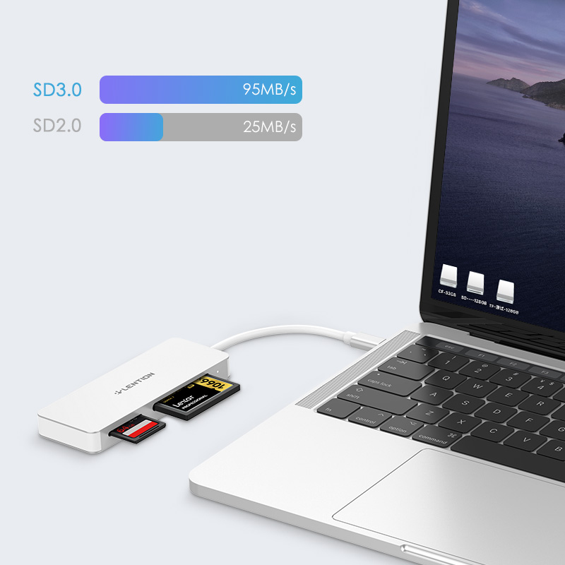 کارت خوان Type-C لنشن C12 نقره ای