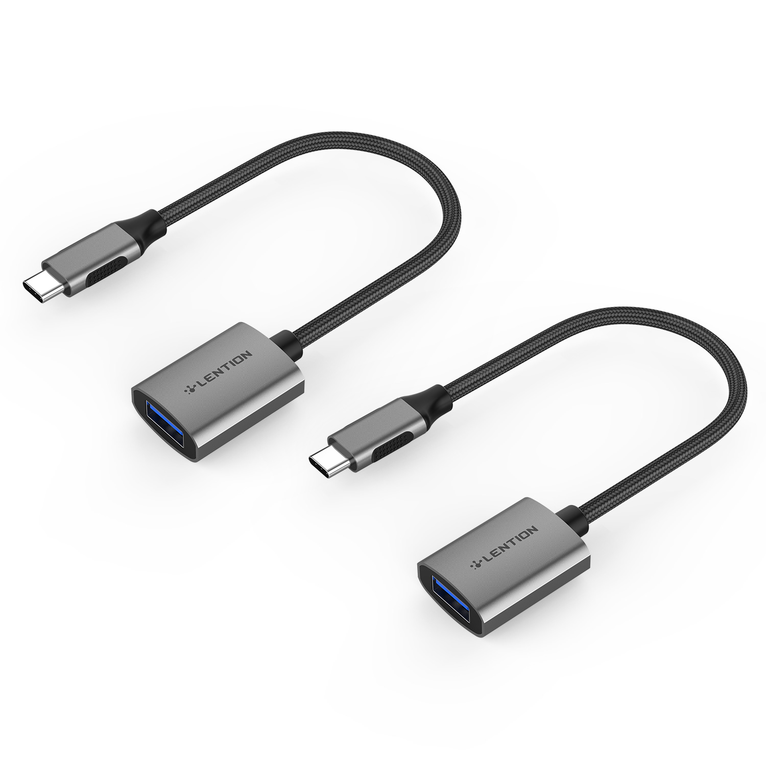 مبدل Type-C به USB لنشن C6 خاکستری