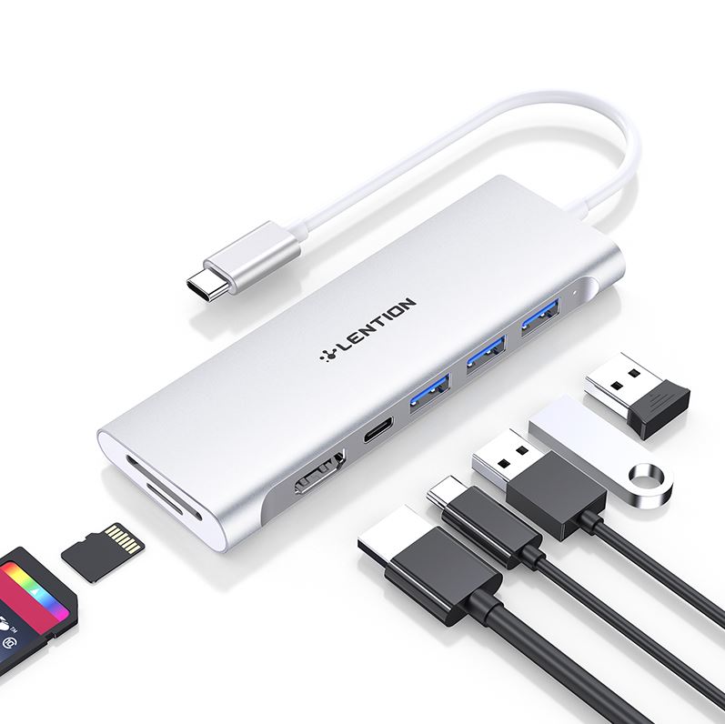 داک استیشن Type-C لنشن CE18 خاکستری