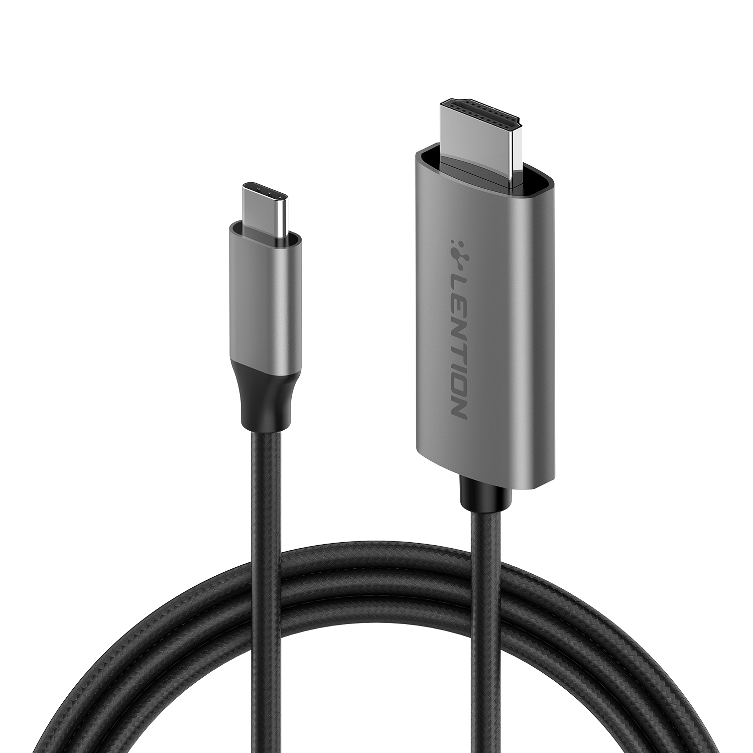 کابل تبدیل Type-C به HDMI لنشن CU307 طول 1.8 متر خاکستری