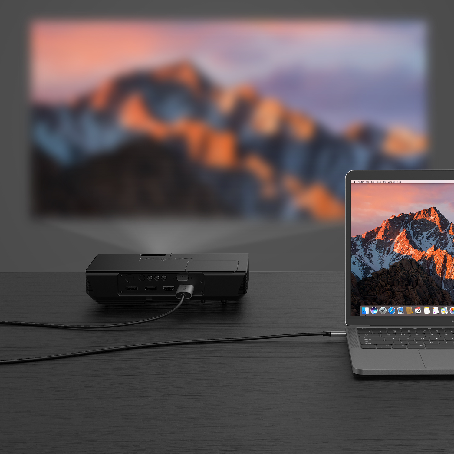 کابل تبدیل Type-C به HDMI لنشن CU307 طول 1.8 متر خاکستری