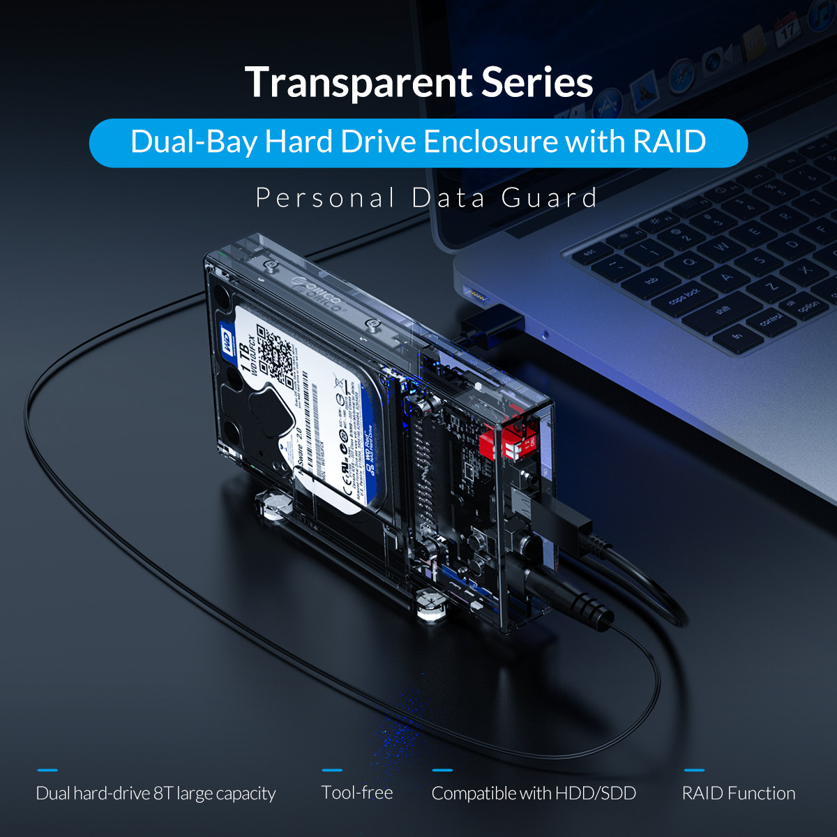 باکس هارد 2.5 اینچ شفاف اوریکو مدل ORICO 2259RC3