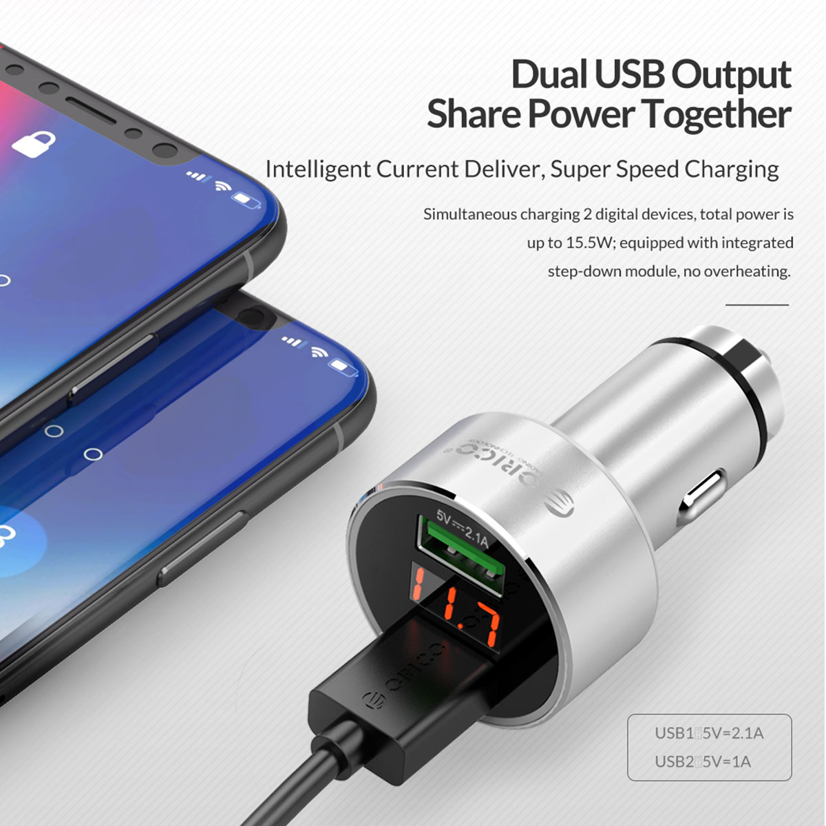 اشتراک گذاری قدرت با دو پورت خروجی USB